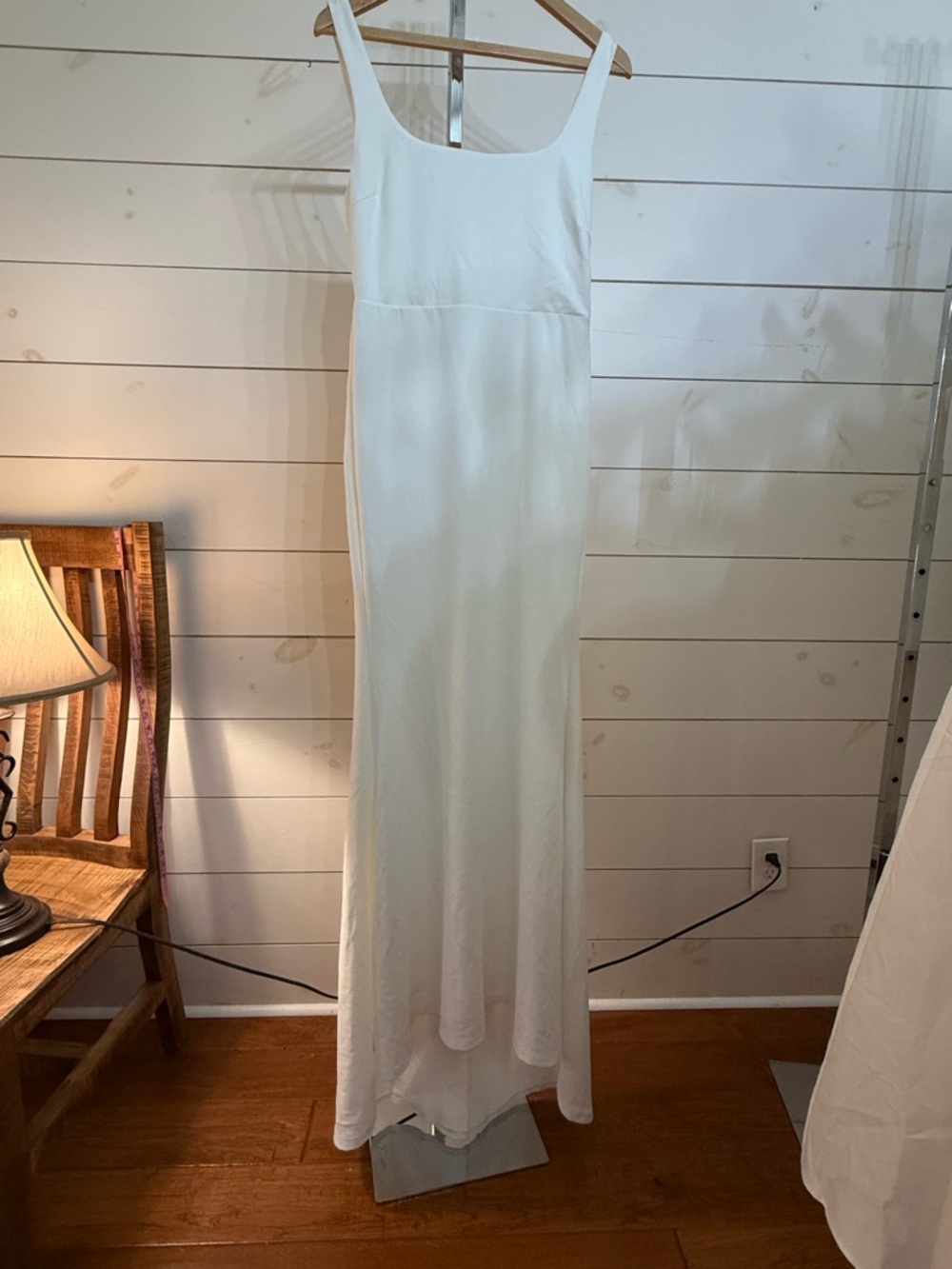 Lulu's Ivory Square-Neck Maxi Wedding Gown